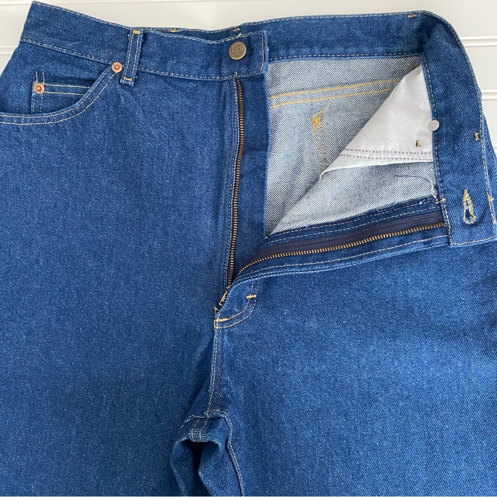 Vintage Lee High Rise Tapered Leg Mom Jeans Size 16 Long Made in USA Cotton - Picture 12 of 15